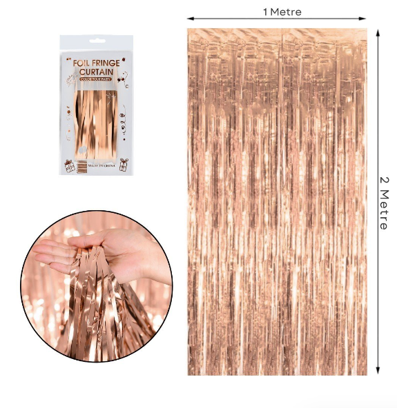 İthal Metalize Rose Gold Arka Plan Perdesi 2x1 m